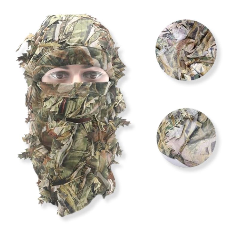 EAmber Ghillie Camouflage Leafy Hat 3D Full Face Mask Headwear Turkey Camo Hunter Hunting Accessories