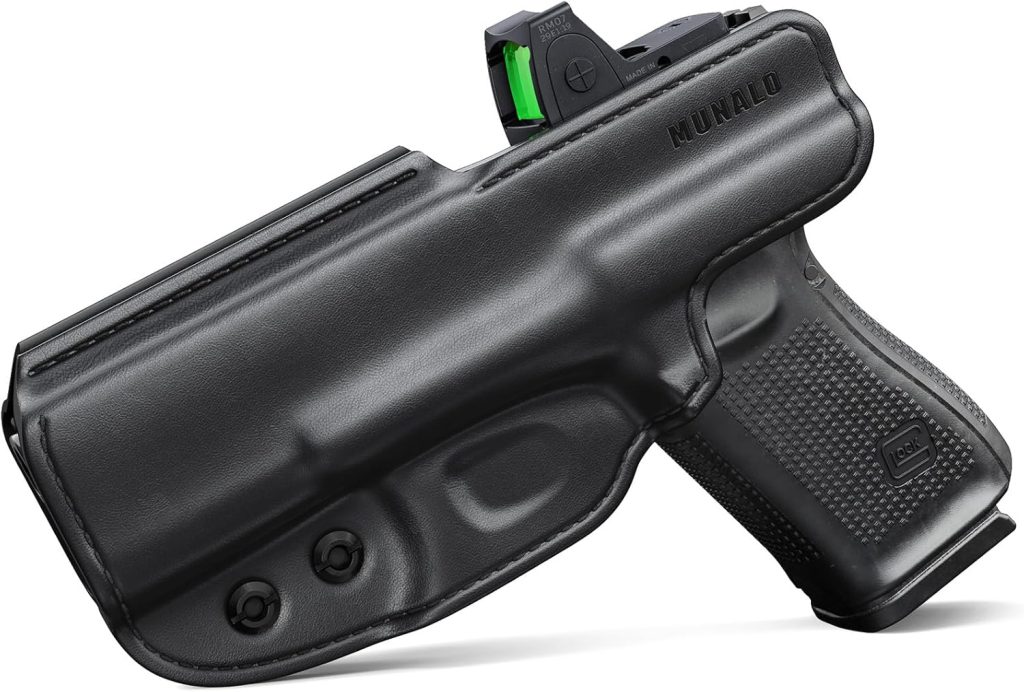 Hybrid Holster Concealed Carry Compatible with Glock 19 (G19 Gen 3/4/5), 19X, 44, 45, 23, 32 - IWB Holster with Concealment Claw Ideal for Appendix Inside Waistband
